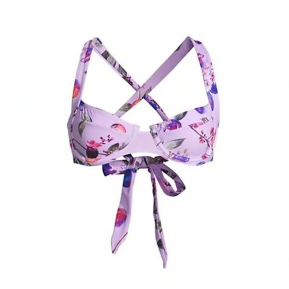 BNWT - PQ Swim Passionfruit Perla Halter Bikini Top & Basic Ruched Bottom - Sz S - Picture 2 of 9